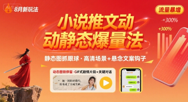 8月小说推文全新玩法，动静态图片+搭配小说文案爆量玩法 - 搞薯条网-搞薯条网