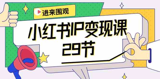 小红书IP变现课：开店/定位/IP变现/直播带货/爆款打造/涨价秘诀/等等/29节-森森项目库