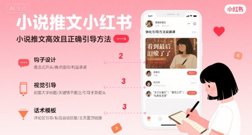 小说推文小红书高转化引导方法实操课，小说推文高效且正确引导方法 - 搞薯条网-搞薯条网