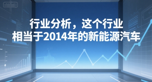 付费文章：行业分析，这个行业，相当于2014年的新能源汽车 - 搞薯条网-搞薯条网