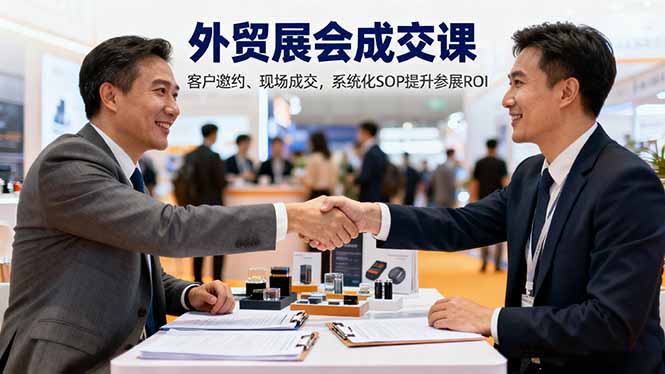 外贸展会成交课,含目标制定、客户邀约、现场成交,系统化SOP提升参展ROI-搞薯条网