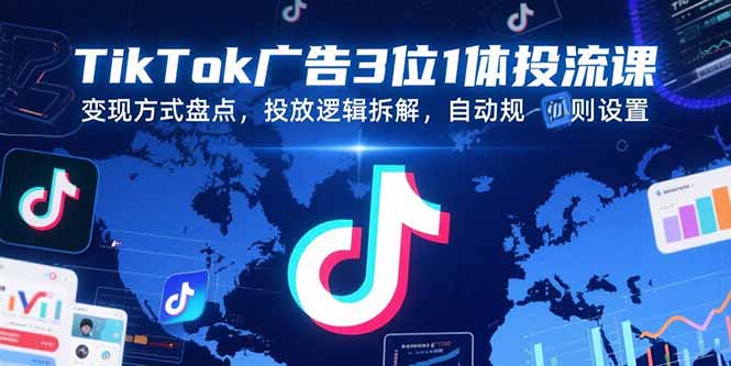 TikTok广告3位1体投流课，变现方式盘点，投放逻辑拆解，自动规则设置 - 搞薯条网-搞薯条网