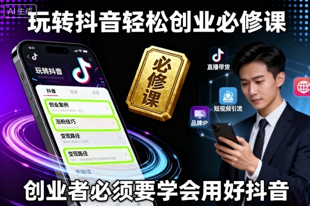 玩转抖音轻松创业必修课，创业者必须要学会用好抖音 - 搞薯条网-搞薯条网