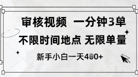 审核视频，10秒一单，不限时间，不限单量，新人小白一天4张+【揭秘】 - 搞薯条网-搞薯条网