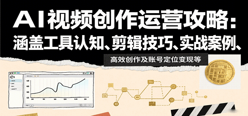 AI视频创作运营攻略：涵盖工具认知、剪辑技巧、实战案例、高效创作及账号定位变现等 - 搞薯条网-搞薯条网