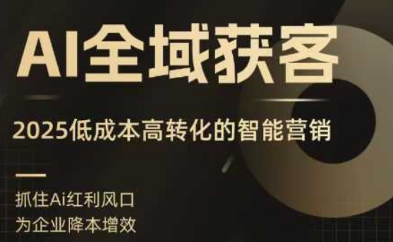 AI全域获客实训营，2025低成本高转化的智能营销，精准找客，高效营销 - 搞薯条网-搞薯条网