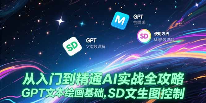 从入门到精通AI实战全攻略，GPT文本绘画基础，MJ参数详解，SD文生图控制 - 搞薯条网-搞薯条网