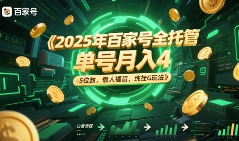2025年百家号全托管，单号月入4-5位数，懒人福音，纯挂G玩法【揭秘】 - 搞薯条网-搞薯条网