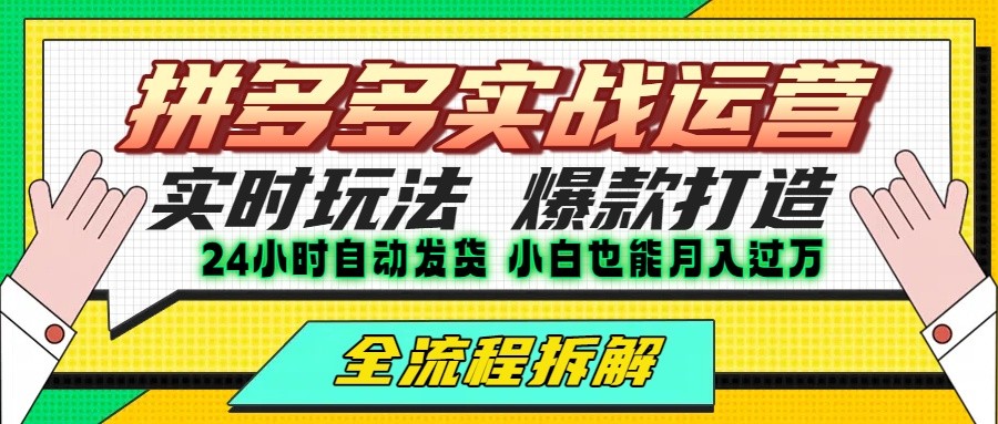 拼多多最新实战运营高投产：长久稳定项目，单店利润一天三位数 - 搞薯条网-搞薯条网
