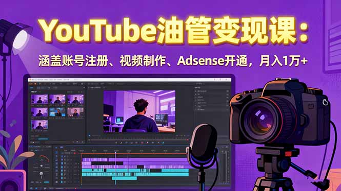 2025YouTube油管变现课：涵盖账号注册、视频制作、Adsense开通，月入1万+ - 搞薯条网-搞薯条网