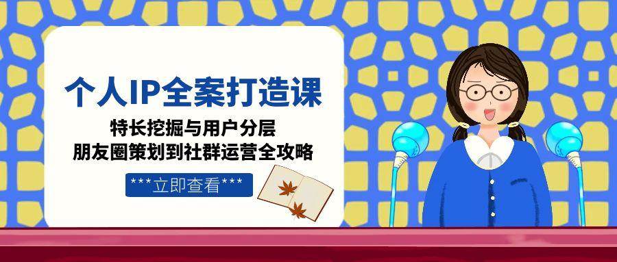 个人IP全案打造课，特长挖掘与用户分层，朋友圈策划到社群运营全攻略 - 搞薯条网-搞薯条网