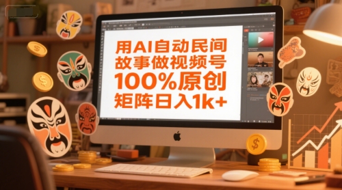 用AI自动民间故事做视频号，100%原创，矩阵日入1k+ - 搞薯条网-搞薯条网