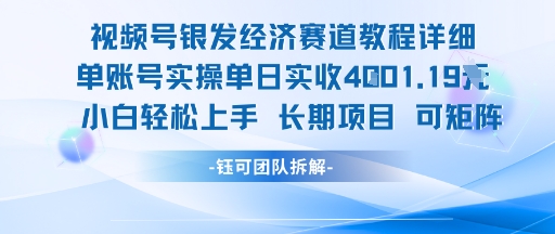 视频号银发经济赛道单账号实操单日实收1k+，小白轻松上手长期项目 - 搞薯条网-搞薯条网