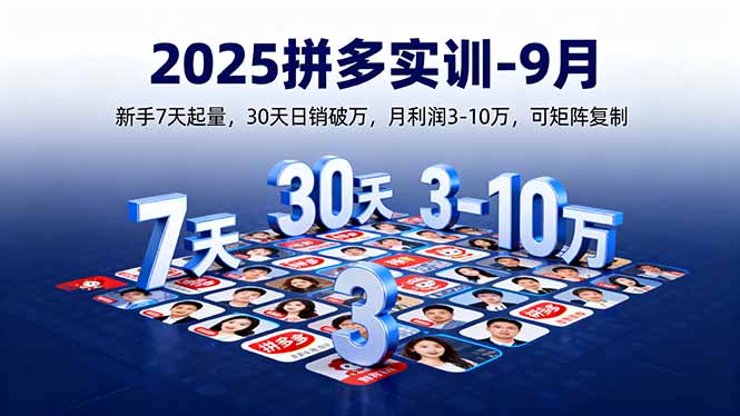 2025拼多多实训-9月：新手7天起量,30天日销破万,月利润3-10万,可矩阵复制 - 搞薯条网-搞薯条网