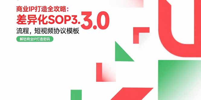 商业IP打造全攻略：差异化SOP3.0流程，短视频协议模板，婚恋项目实战案例 - 搞薯条网-搞薯条网