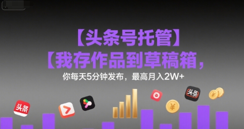 【头条号托管 】我存作品到草稿箱，你每天5分钟发布，最高月入2W+【揭秘】 - 搞薯条网-搞薯条网
