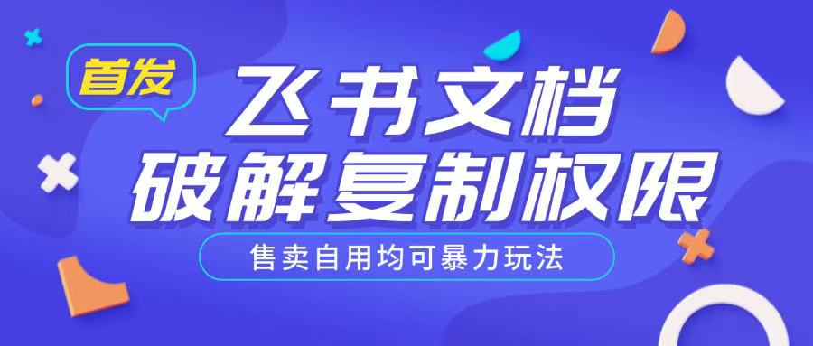 首发飞书文档破解复制权限，售卖自用均可暴力玩法 - 搞薯条网-搞薯条网