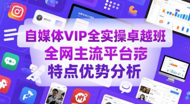 自媒体VIP全实操卓越班，全网主流平台特点优势分析 - 搞薯条网-搞薯条网