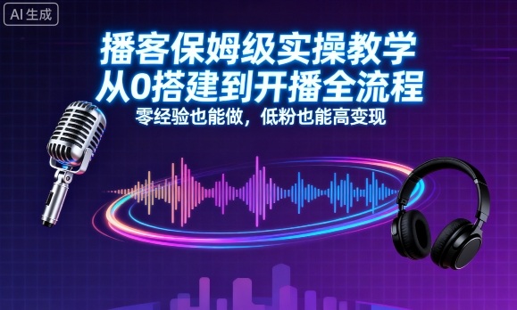 播客保姆级实操教学，从0搭建到开播全流程，零经验也能做，低粉也能高变现 - 搞薯条网-搞薯条网