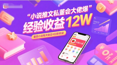 小说推文私董会大佬爆单经验分享收益12W，番茄小说每天稳定4位数收益 - 搞薯条网-搞薯条网