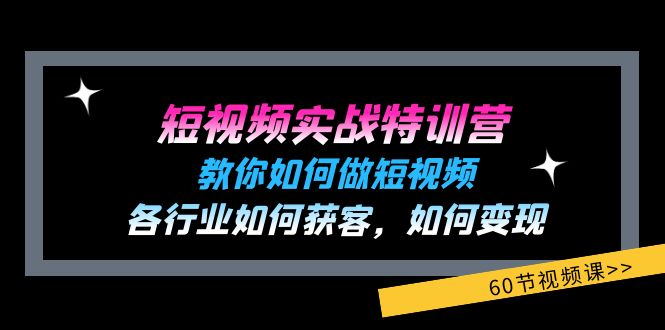 短视频实战特训营：教你如何做短视频，各行业如何获客，如何变现 (60节)-路子网