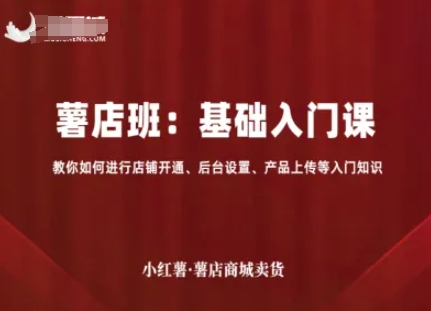 小红薯薯店商城卖货，基础入门课，教你如何进行店铺开通、后台设置、产品上传等入门知识 - 搞薯条网-搞薯条网