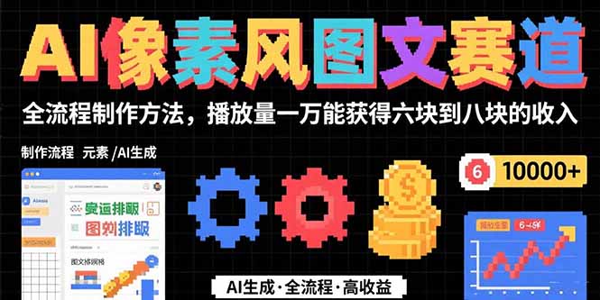 AI像素风图文赛道：全流程制作方法，播放量一万能获得6块到8块的收入 - 搞薯条网-搞薯条网