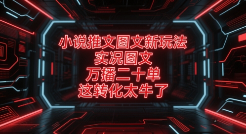 小说推文图文新玩法，实况图文，万播二十单，这转化太牛了！ - 搞薯条网-搞薯条网