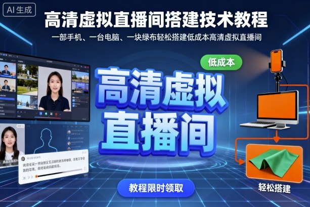 高清虚拟直播间搭建技术教程，一部手机、一台电脑、一块绿布轻松搭建低成本高清虚拟直播间 - 搞薯条网-搞薯条网