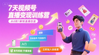 7天视频号直播变现训练营，带你从0到1解锁视频号直播创富 - 搞薯条网-搞薯条网