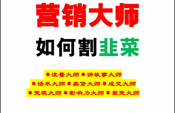 《营销大师如何割韭菜》禁止外传的大师绝学电子书 - 搞薯条网-搞薯条网