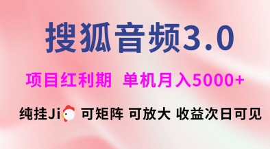 搜狐音频挂ji3.0.可矩阵可放大，独家技术，稳定月入5000+【揭秘】 - 搞薯条网-搞薯条网
