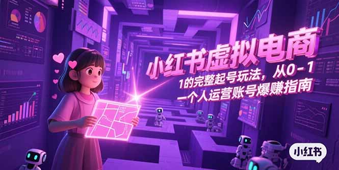 小红书虚拟电商，从0-1的完整起号玩法，一个人运营账号爆赚指南 - 搞薯条网-搞薯条网