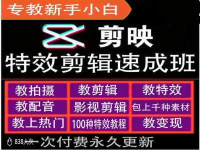 剪映特效教程和运营变现教程，特效剪辑速成班，专教新手小白 - 搞薯条网-搞薯条网