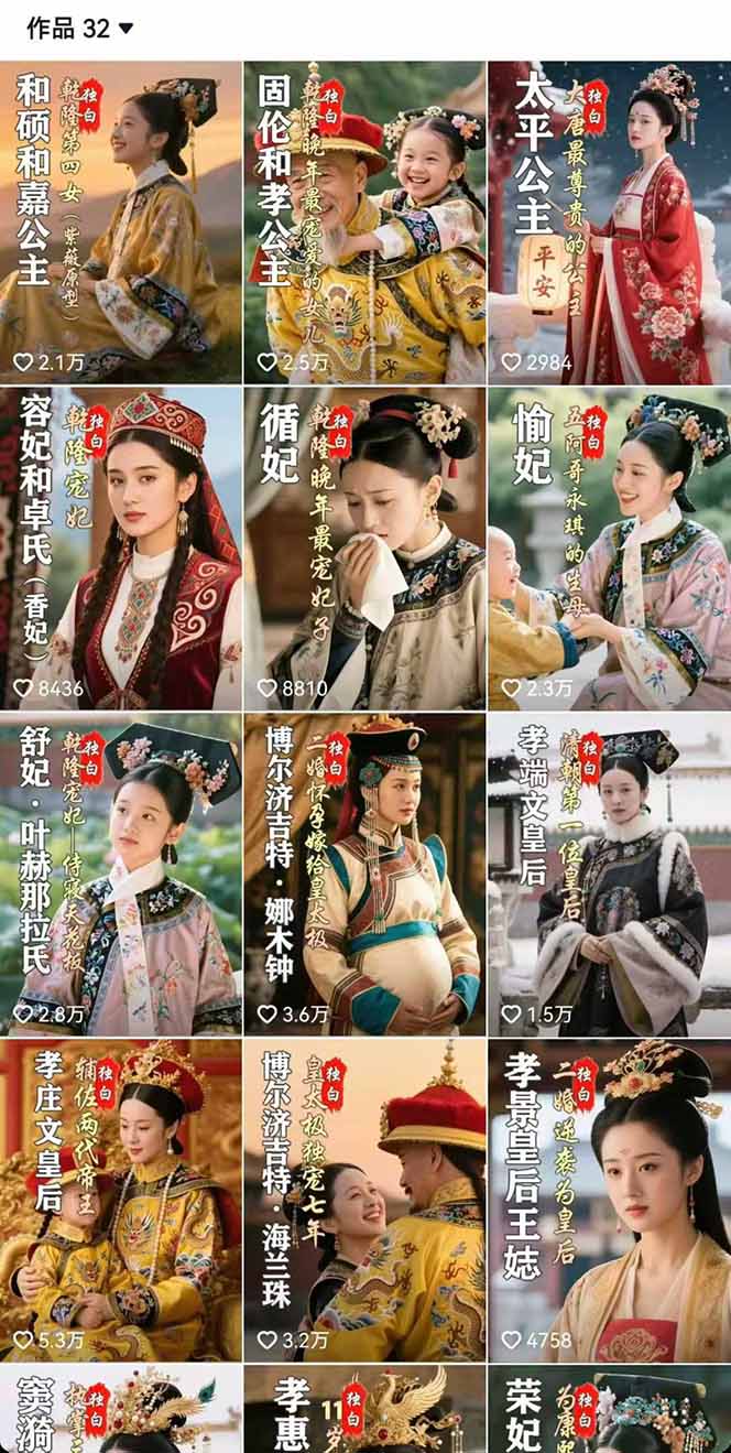 历史女性人物创作课：独白文案+AI克隆+蒙版剪辑，3个月涨粉22w+副业月入3w - 搞薯条网-搞薯条网