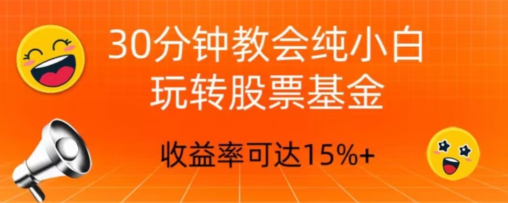 30分钟教会你玩转股票基金，只教好的筛选方法，不荐股 - 搞薯条网-搞薯条网