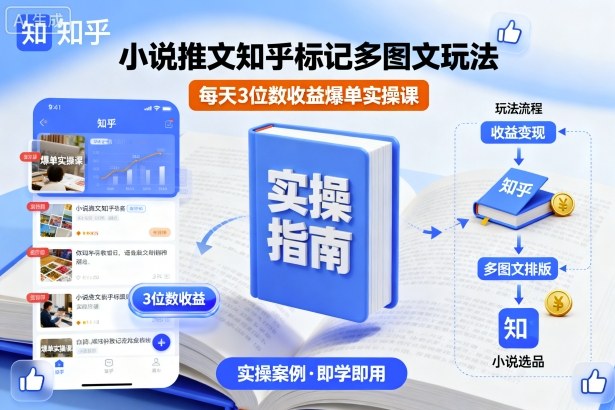 小说推文知乎标记多图文玩法，每天3位数收益爆单实操课 - 搞薯条网-搞薯条网