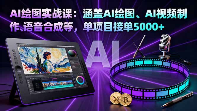 AI绘图实战课：涵盖AI绘图、AI视频制作、语音合成等，单项目接单5000+ - 搞薯条网-搞薯条网