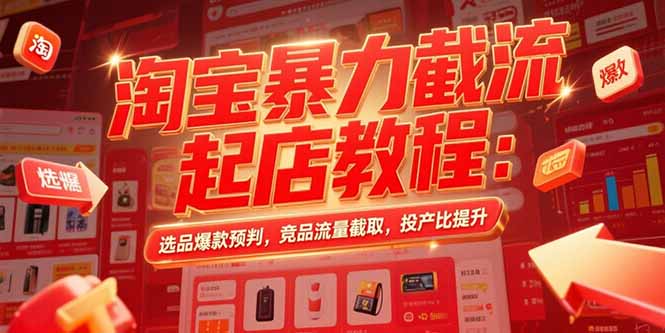 淘宝暴力截流起店教程：选品爆款预判，竞品流量截取，投产比提升 - 搞薯条网-搞薯条网