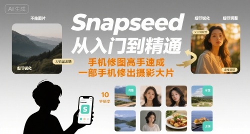 Snapseed从入门到精通，手机修图高手速成，一部手机就能修出摄影大片 - 搞薯条网-搞薯条网