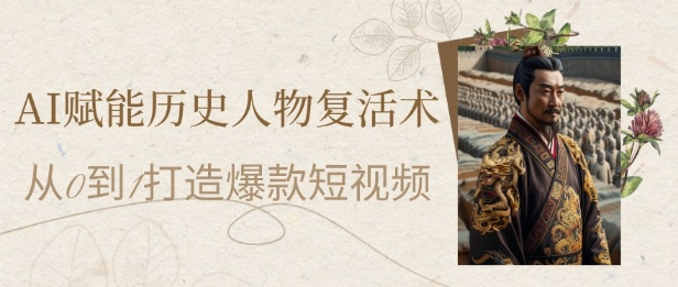 AI赋能历史人物复活术：从0到1打造爆款短视频，7天涨粉10W，小白也能月入过1W - 搞薯条网-搞薯条网