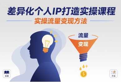 差异化个人IP打造实操课程，实操流量变现方法 - 搞薯条网-搞薯条网