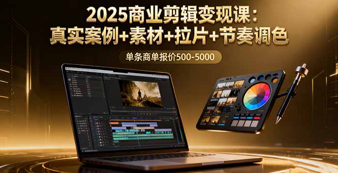 2025商业剪辑变现课：真实案例+素材+拉片+节奏调色，单条商单报价500-5000 - 搞薯条网-搞薯条网
