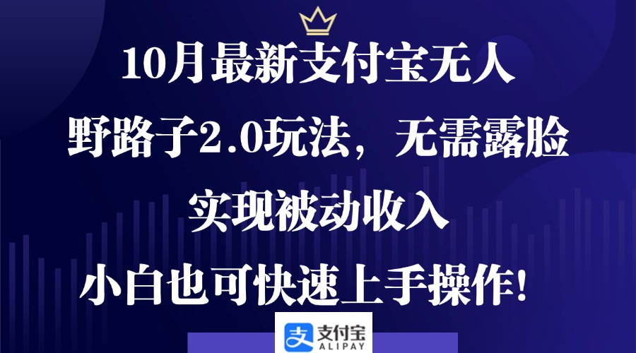 10月最新支付宝无人野路子2.0玩法，无需露脸，实现被动收入，小白也可… - 搞薯条网-搞薯条网