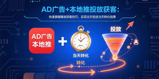AD广告+本地推投放获客：快速掌握精准获客技巧，实现当天投放当天转化效果 - 搞薯条网-搞薯条网