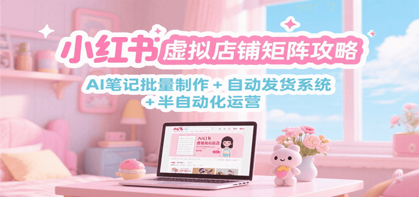 小红书虚拟店铺矩阵攻略：AI笔记批量制作 + 自动发货系统 + 半自动化运营 - 搞薯条网-搞薯条网