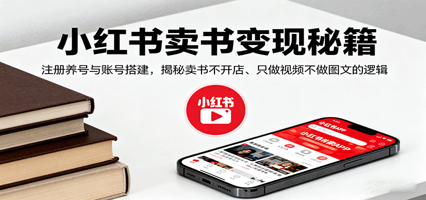 小红书卖书变现秘籍，注册养号与账号搭建，揭秘卖书不开店、只做视频不做图文的逻辑 - 搞薯条网-搞薯条网