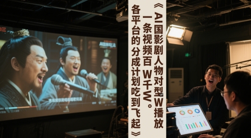 AI三国影视剧人物对口型唱歌玩法，一条视频百W千W播放，各平台的分成计划吃到飞起 - 搞薯条网-搞薯条网