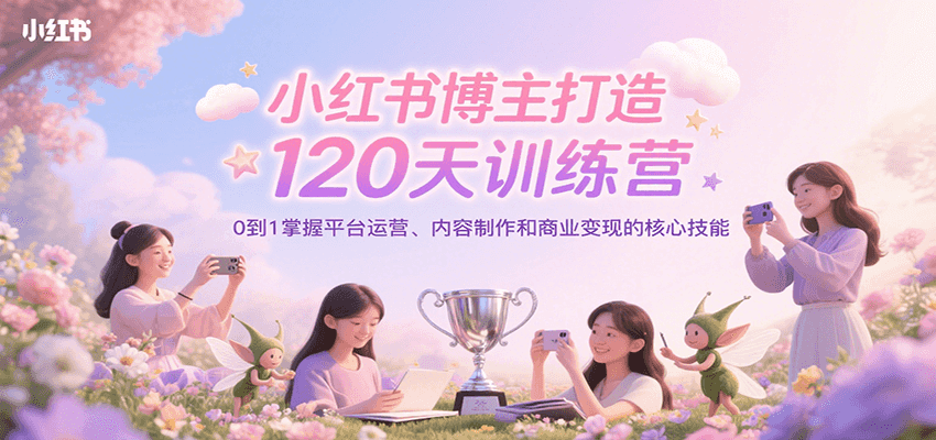 小红书博主打造120天训练营，0到1掌握平台运营、内容制作和商业变现 - 搞薯条网-搞薯条网