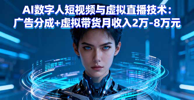 AI数字人短视频与虚拟直播技术:广告分成+虚拟带货月收入2万-8万元-搞薯条网